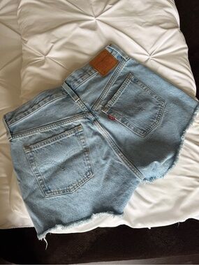Levi's Light Blue Denim Cutoff Shorts with Raw Hem